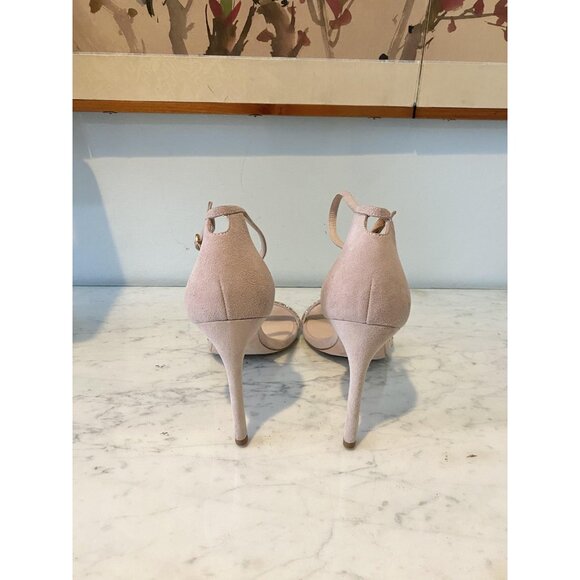 Stuart Weitzman Nudistsong Crystal Shoes Womens Size 9 Ankle Strap Sandals Heel - Picture 5 of 7